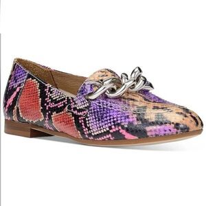 Donald J. Pliner Genuine Leather Purple Pink Loafer Snakeskin Pattern 6.5 Us